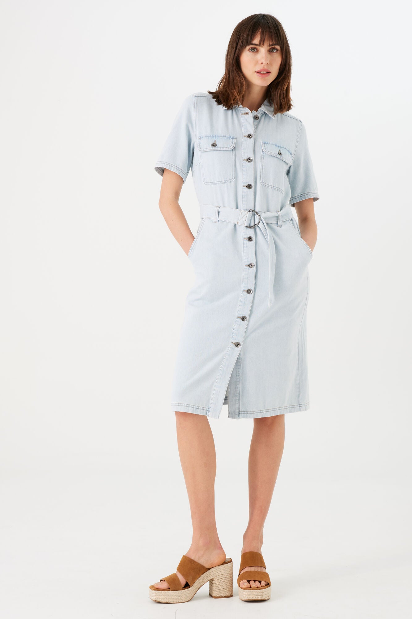 Ladies midi shirt dress hotsell