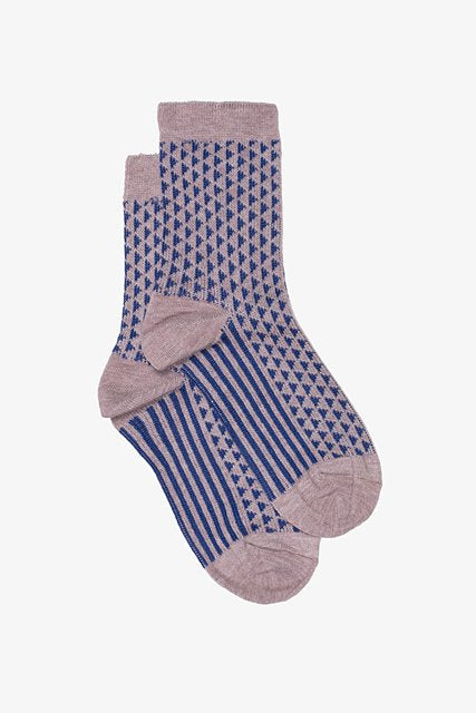 Stripes and Tri Sock | Lilac