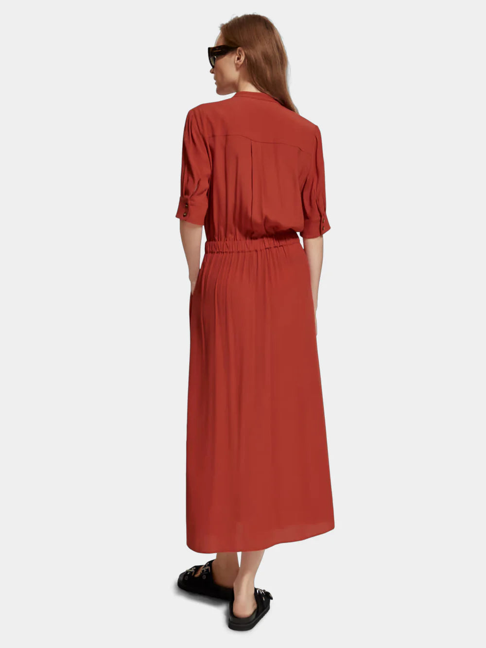 Midi Dress with Button Closure