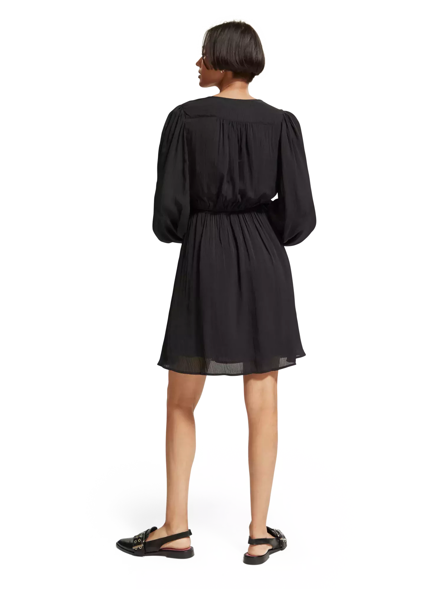 Balloon-Sleeved Mini Dress