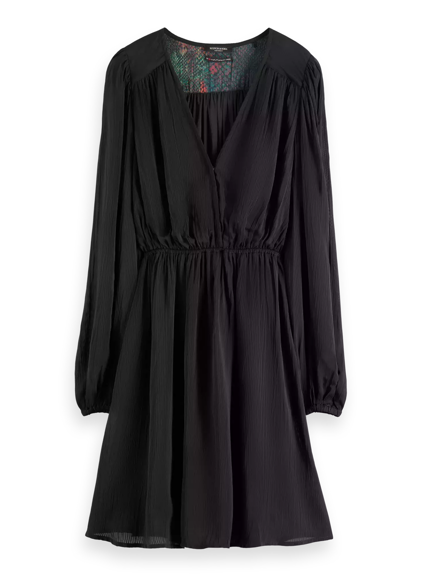 Balloon-Sleeved Mini Dress