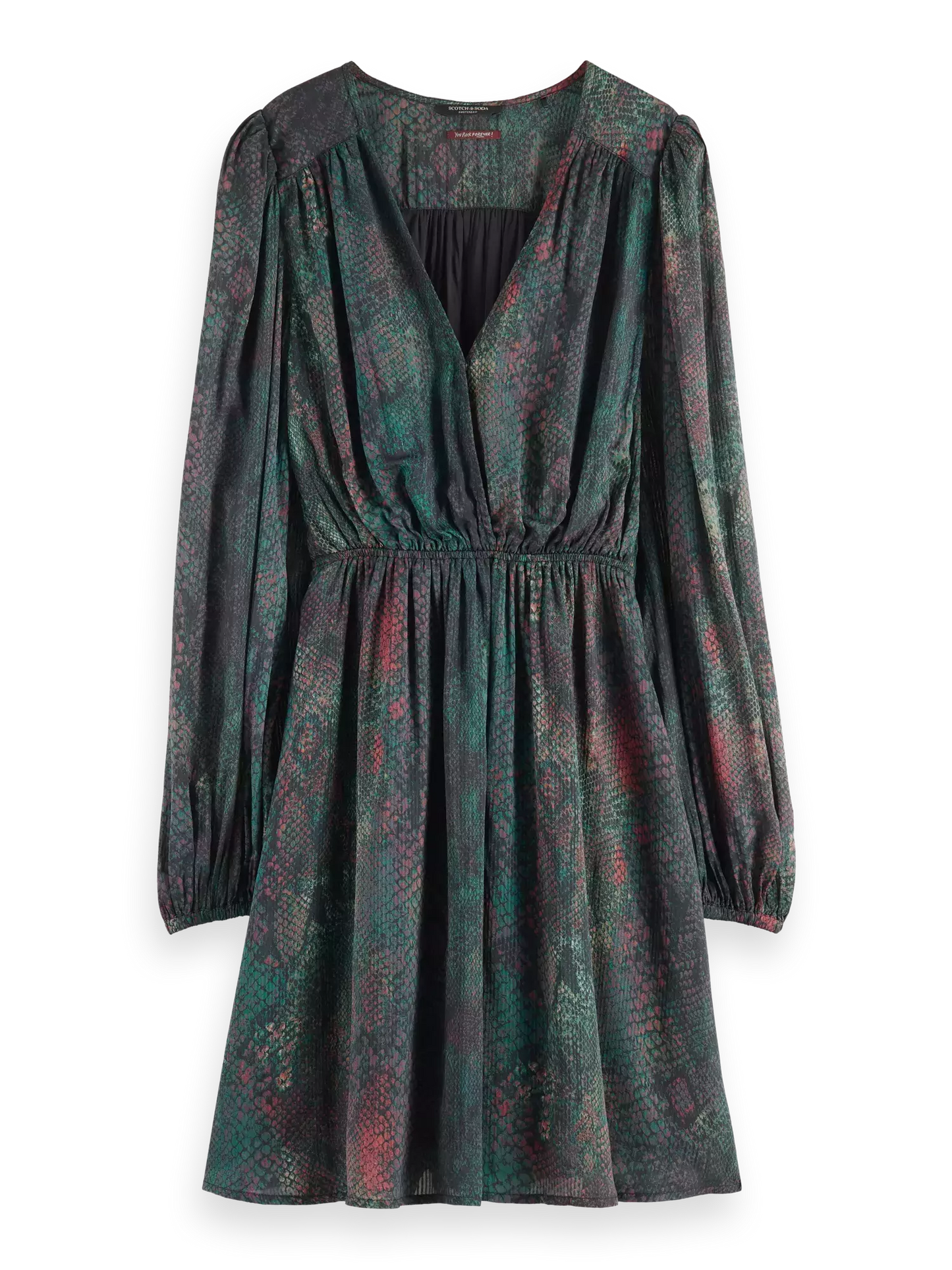 Balloon-Sleeved Mini Dress