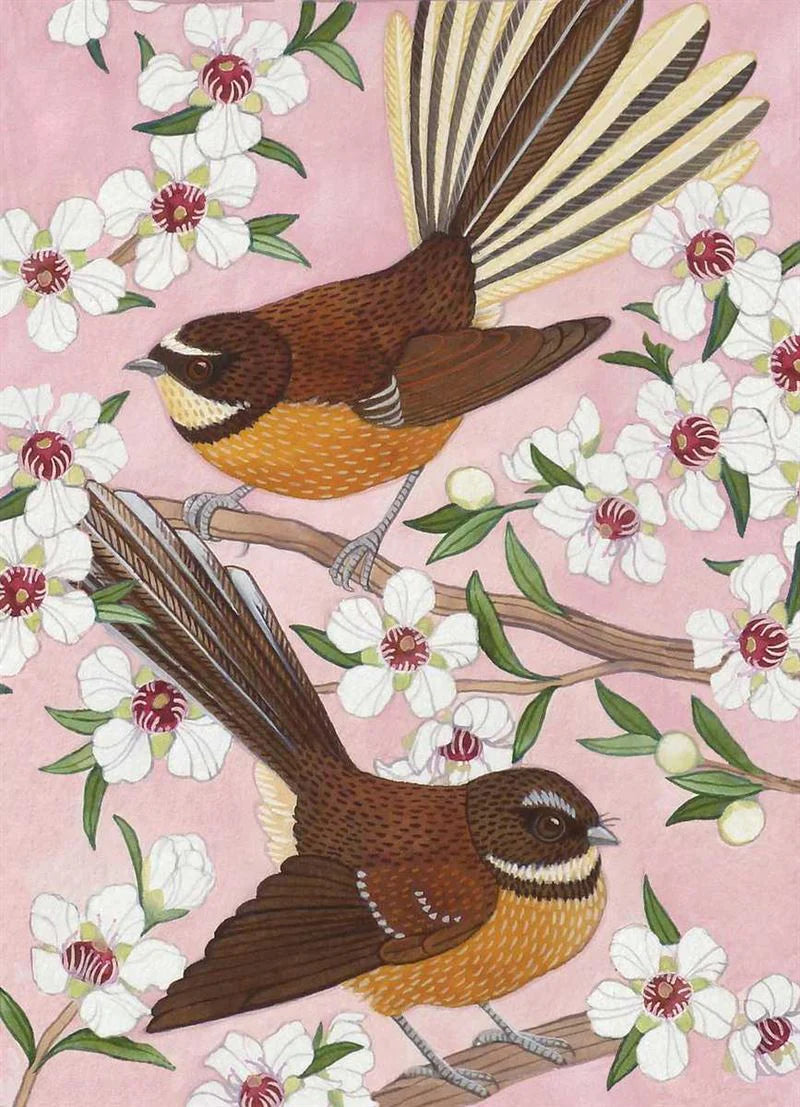 2 Fantails On A Branch Lens Cloth