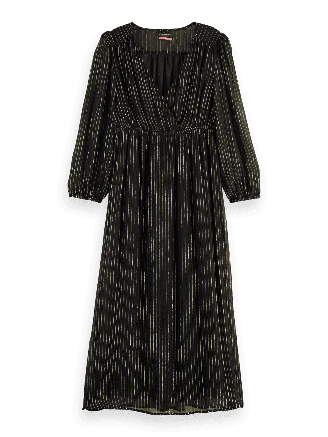 Midi Dress with Lurex and Puff