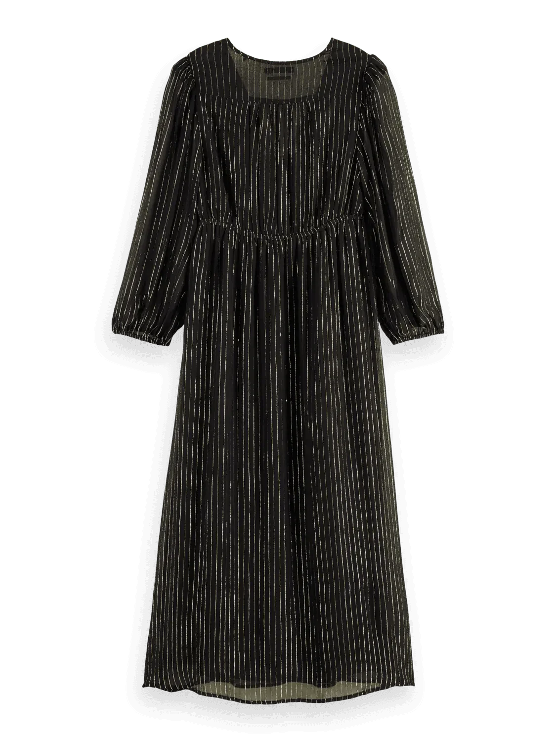 Midi Dress with Lurex and Puff