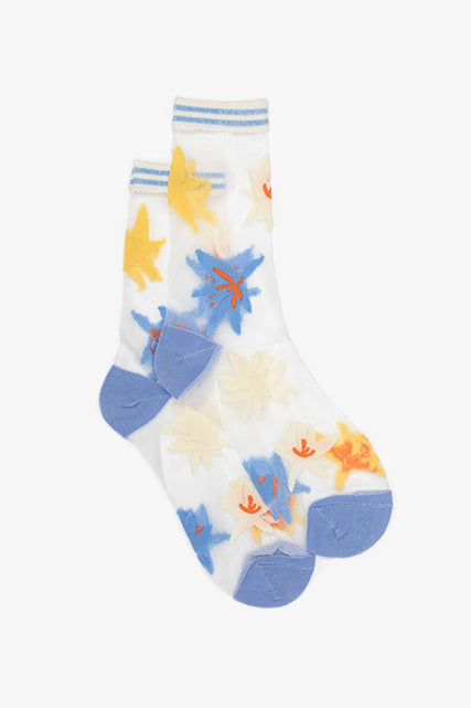 Flower Sheer Sock | Cornflower