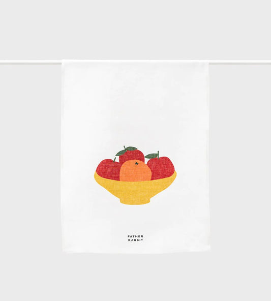 Father Rabbit | Tea Towel | Oranges