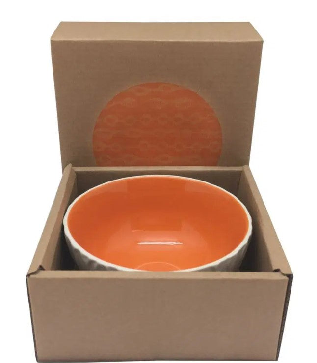 Kowhai: Burnt Orange/Natural 12cm Bowl