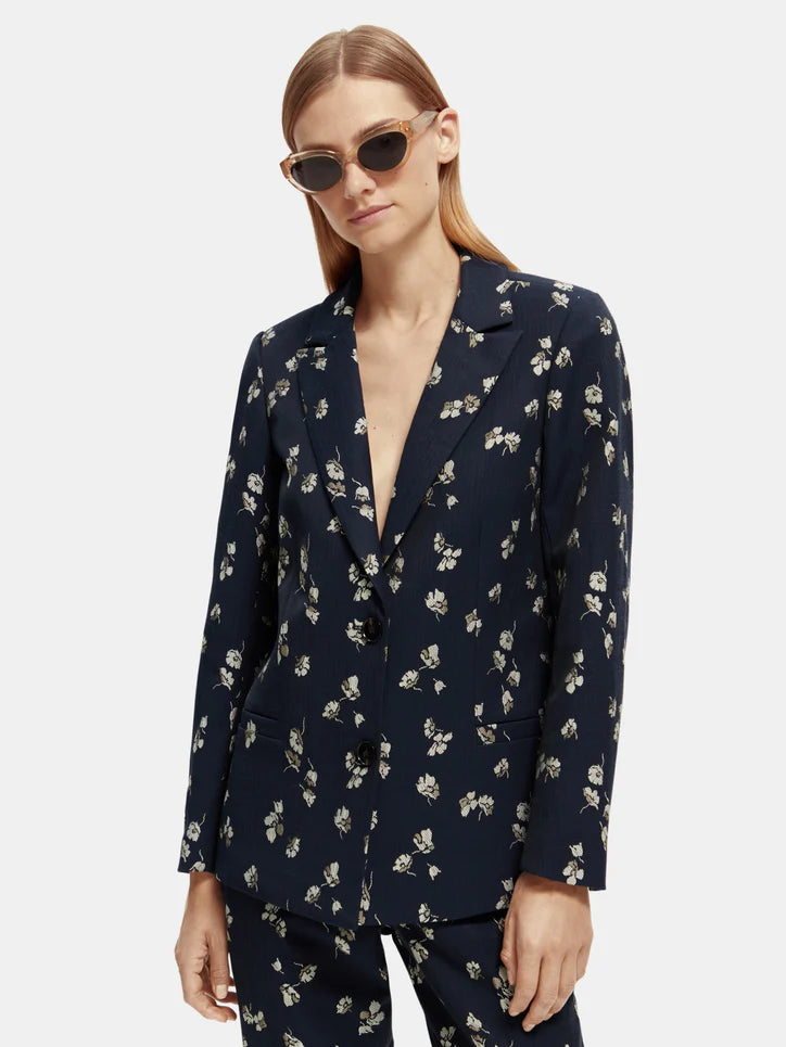 Relaxed Fit Jacquard Blazer
