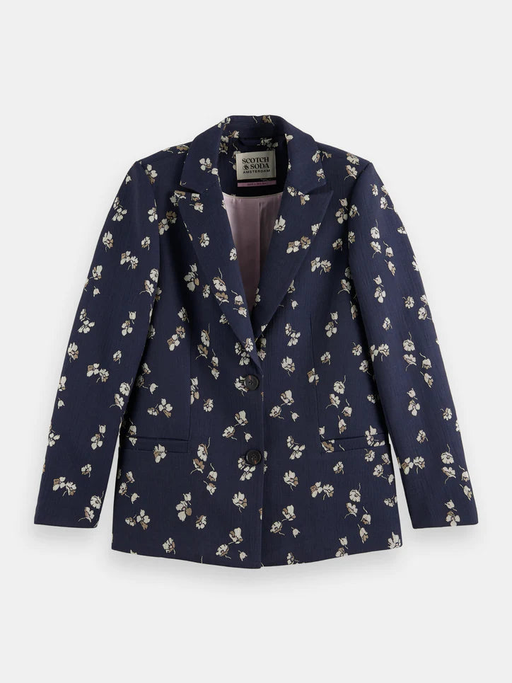 Relaxed Fit Jacquard Blazer