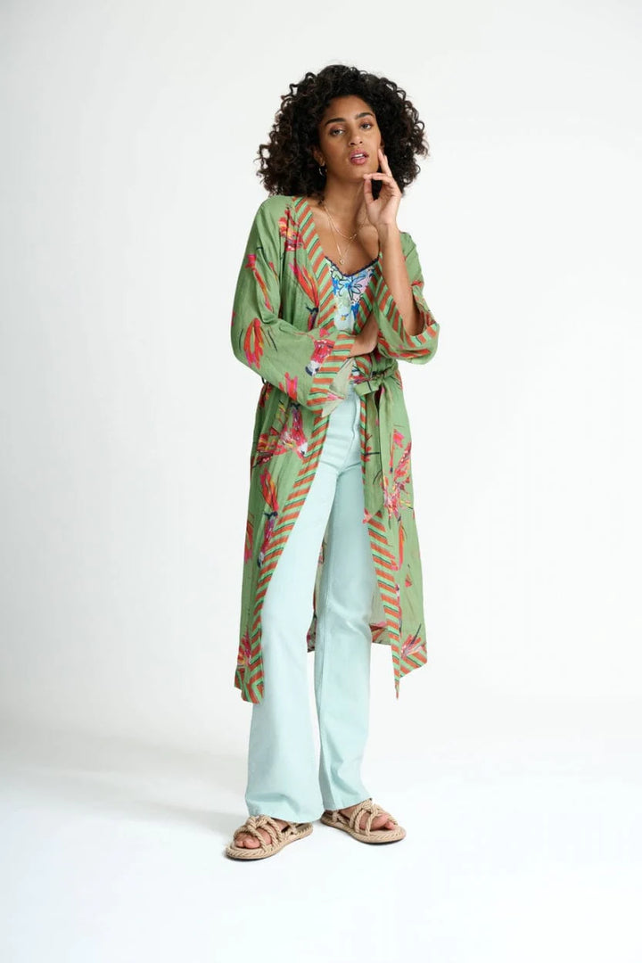 Kimono - Parrots Green