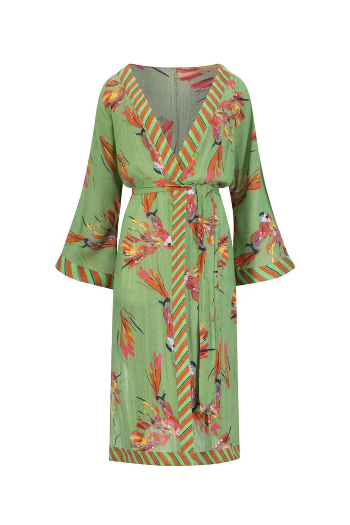 Kimono - Parrots Green