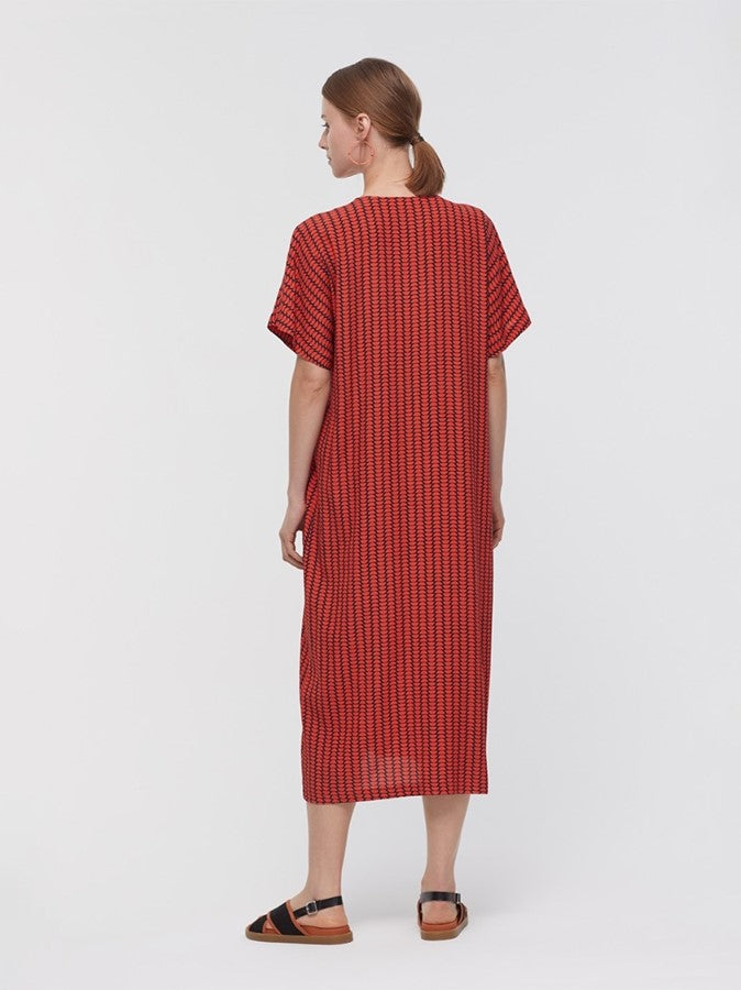 Half Spotted Midi Dress