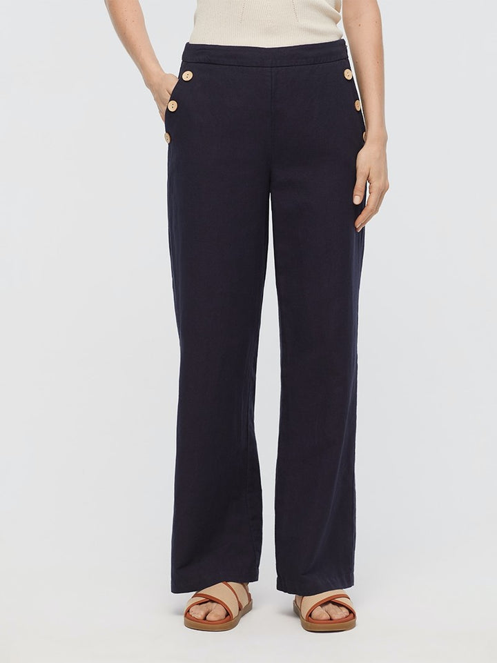 Linen Button Pants