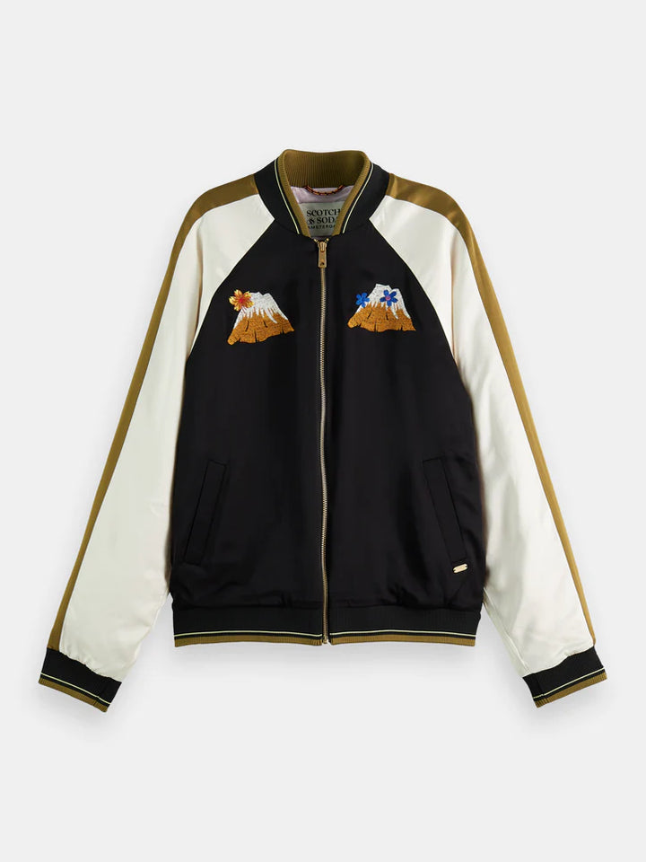 Souvenir Embroided Raglan Bomber Jacket