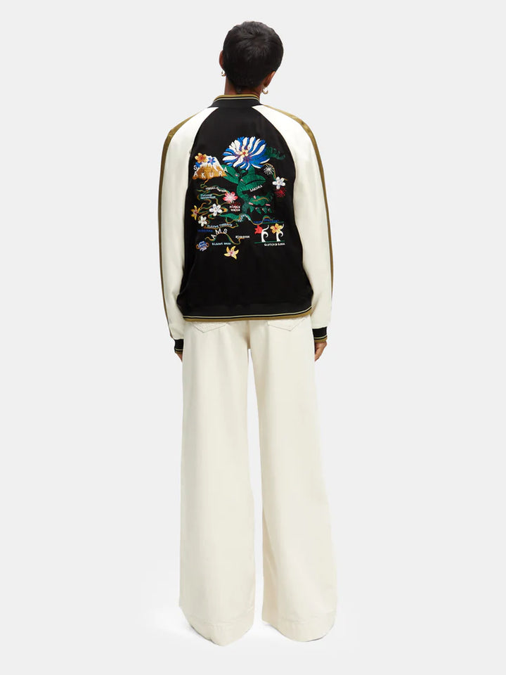 Souvenir Embroided Raglan Bomber Jacket