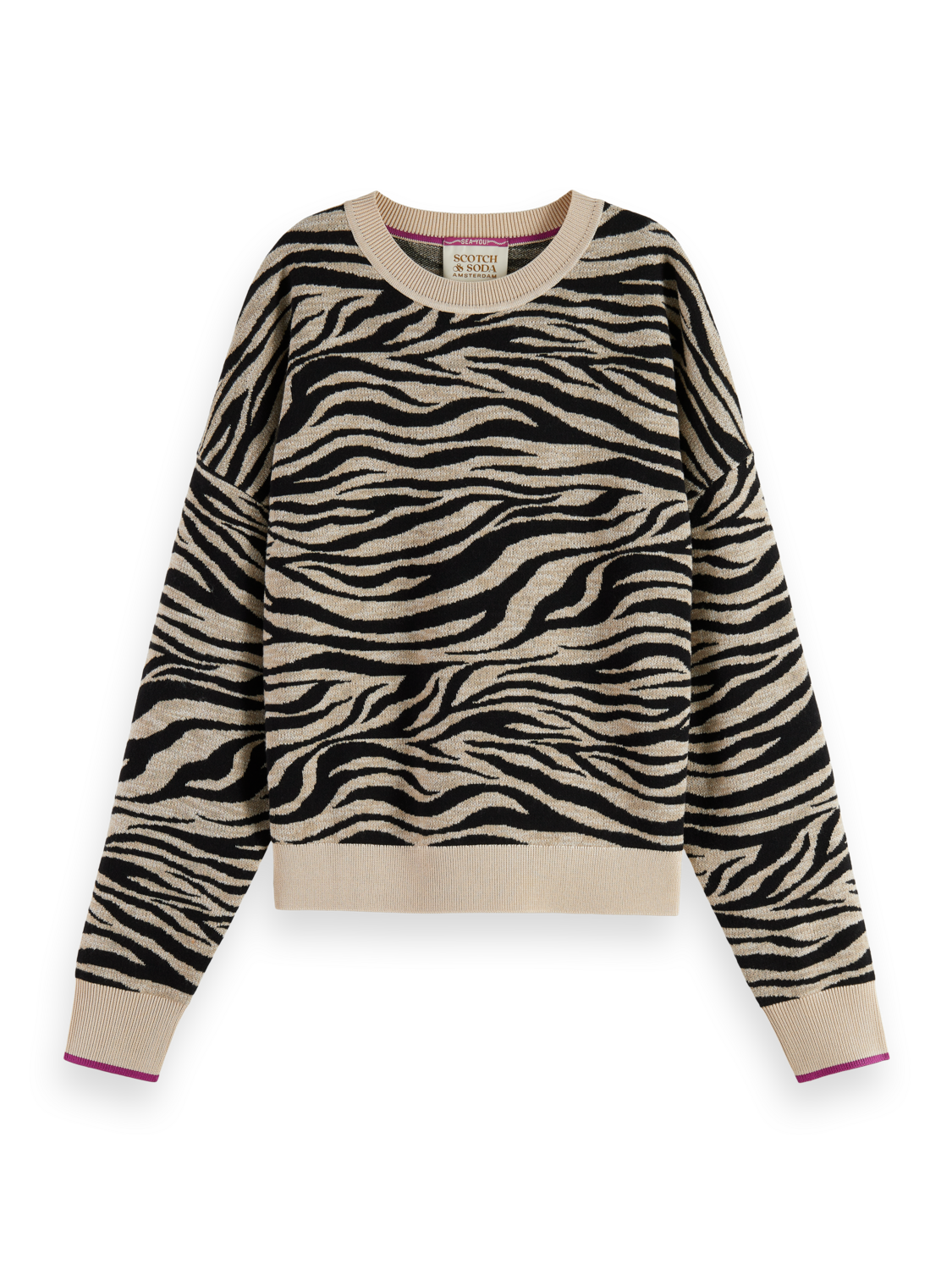 Tiger Jacquard Crew Neck Pullover