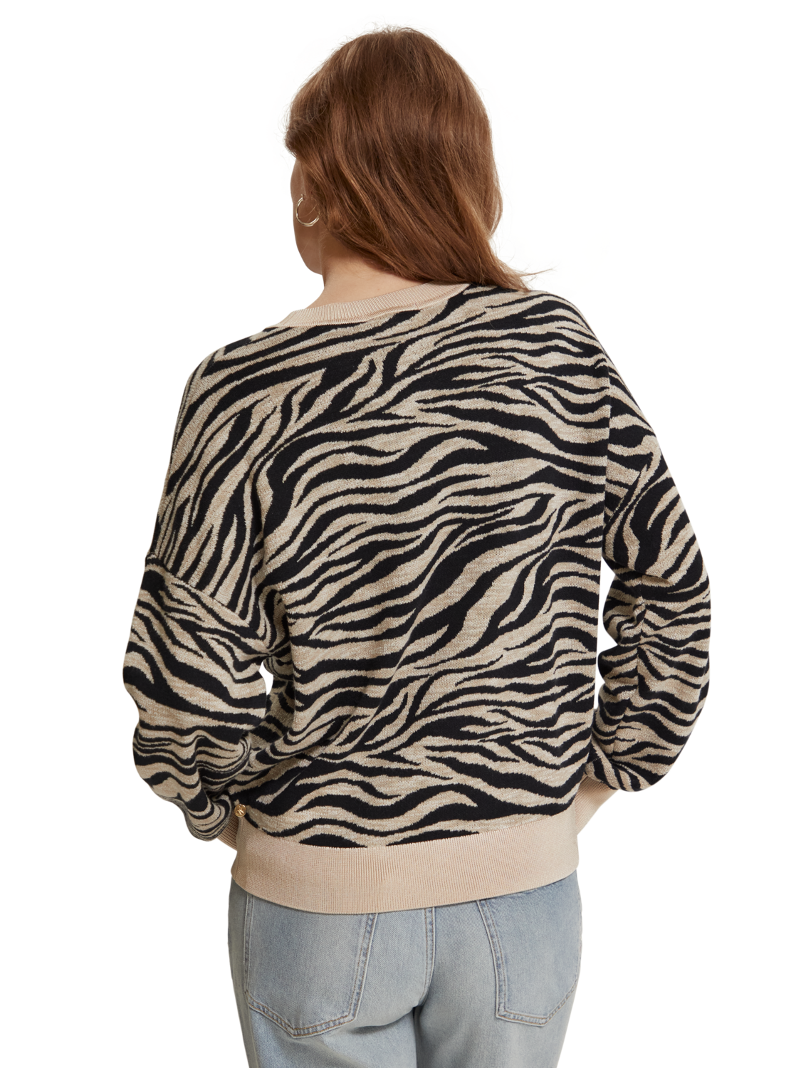 Tiger Jacquard Crew Neck Pullover