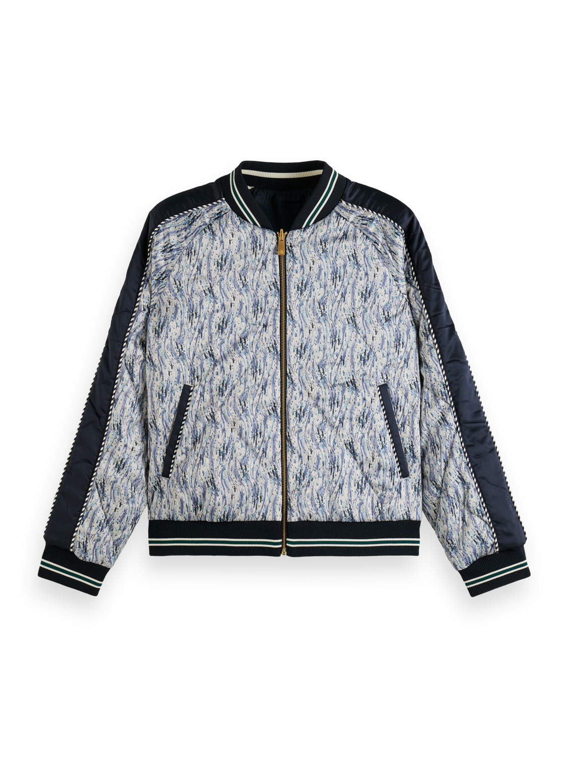 Embroidered Bomber with Contrast Detail