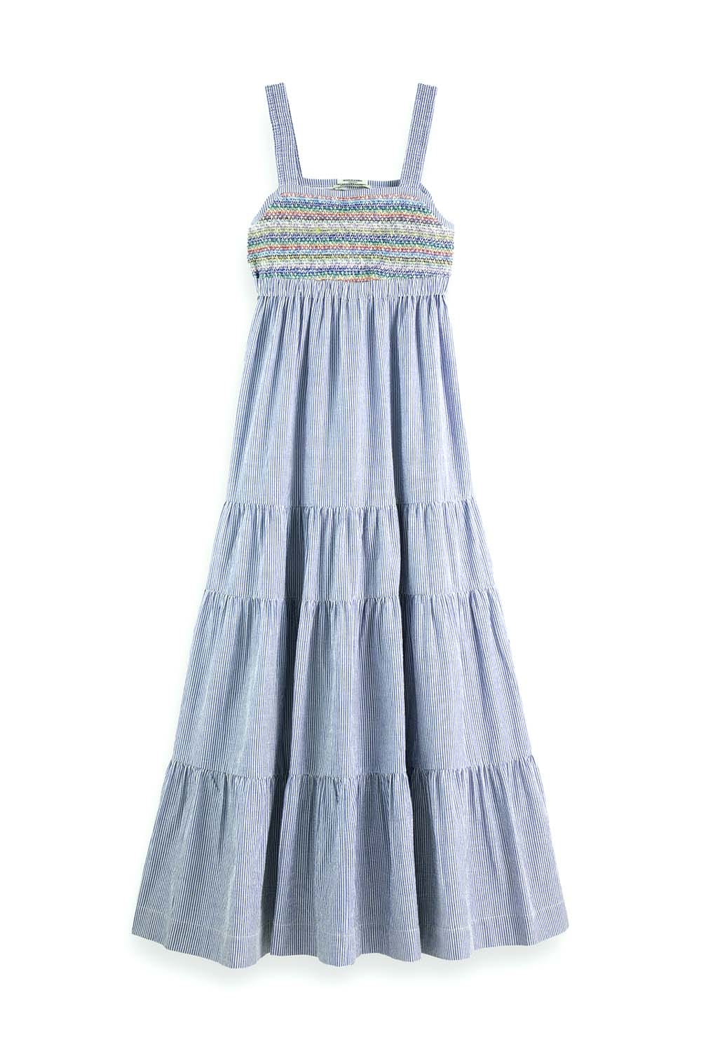 Smock Stitch Detail Maxi Dress