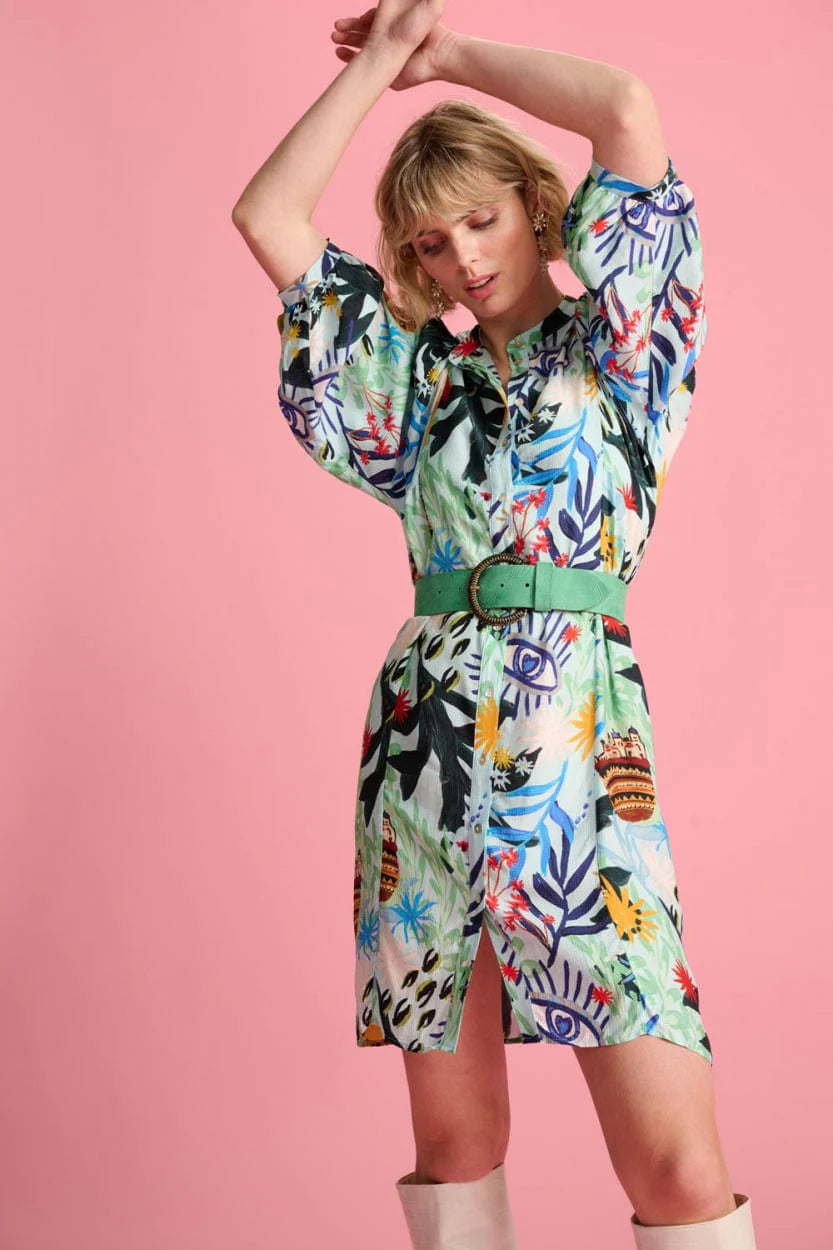 Botanical Blue Dress