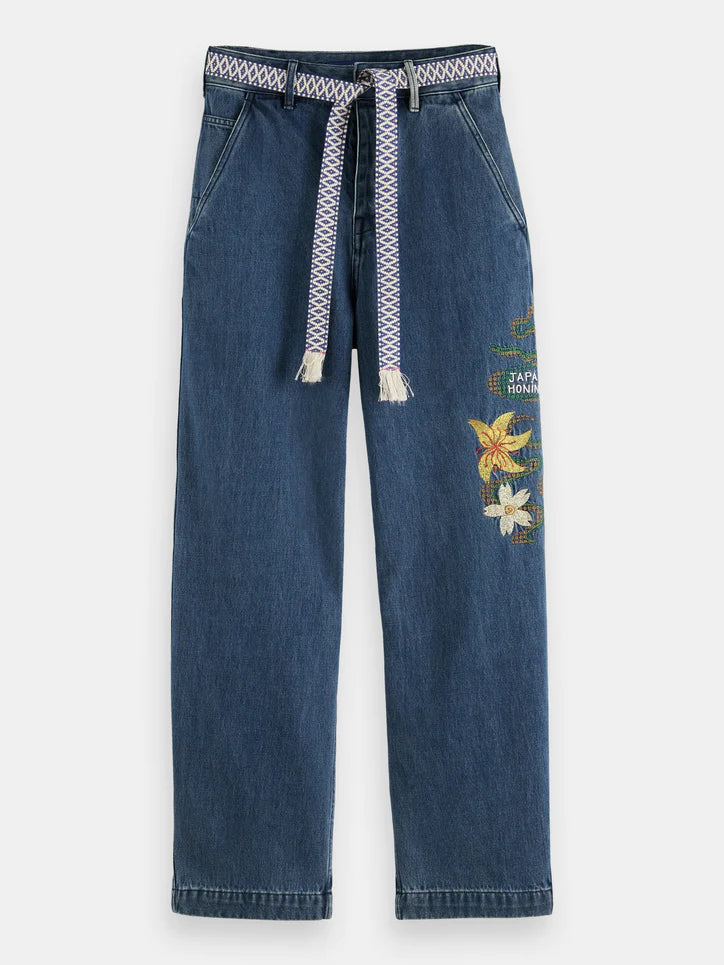 The Pip Embroidered Boyfriend Chinos