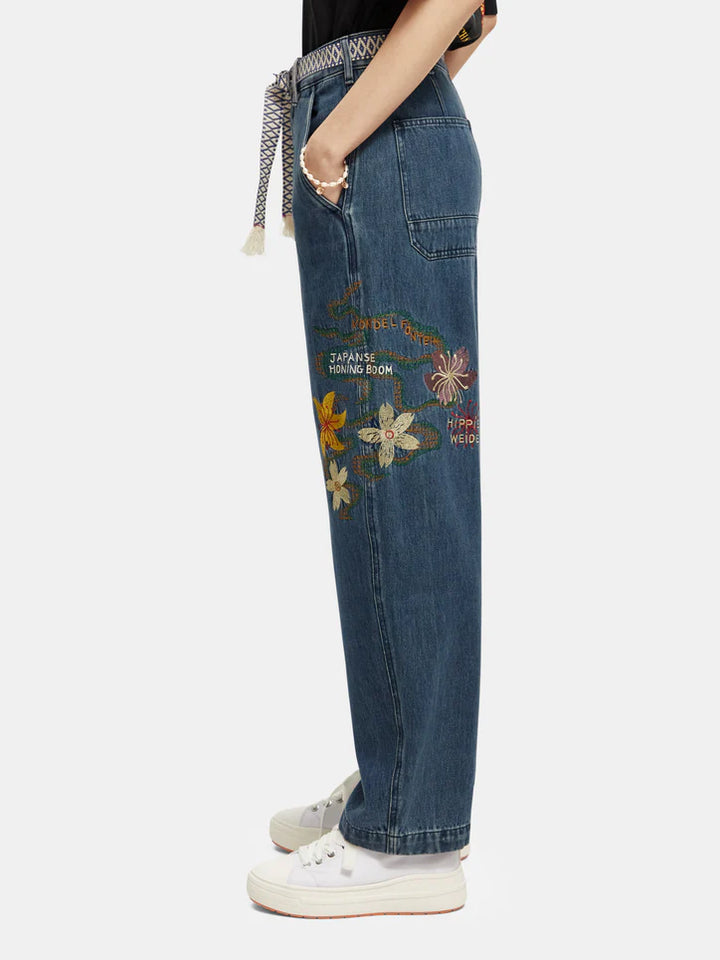 The Pip Embroidered Boyfriend Chinos