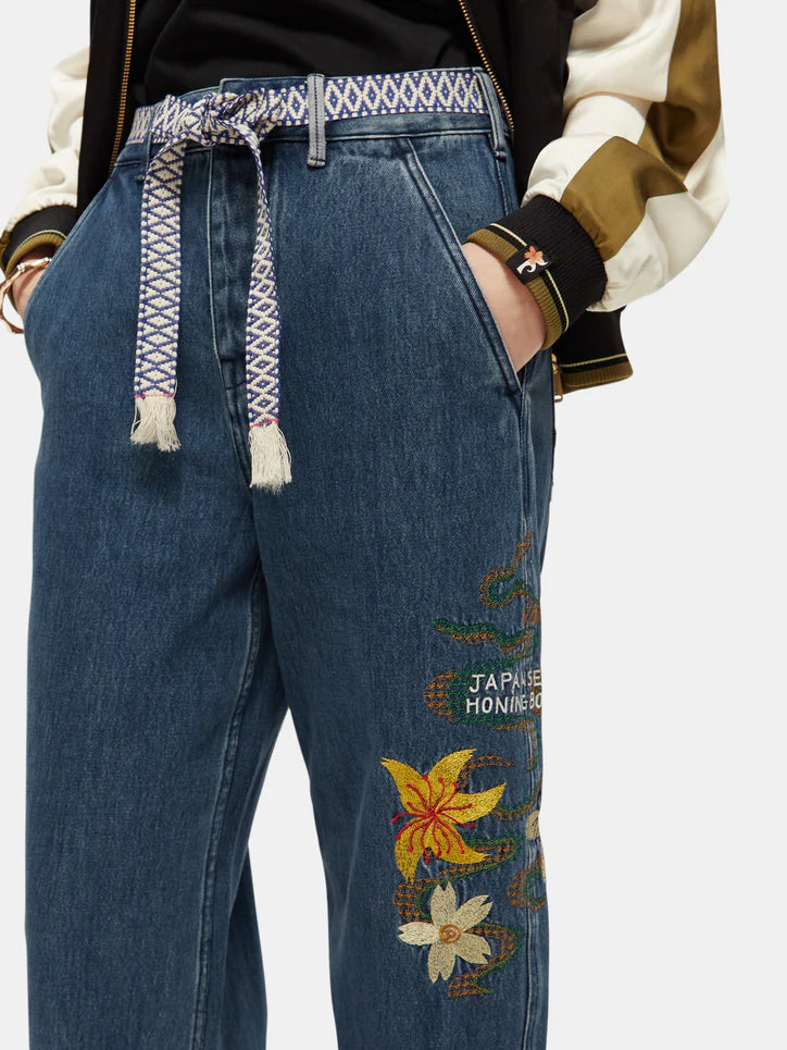 The Pip Embroidered Boyfriend Chinos