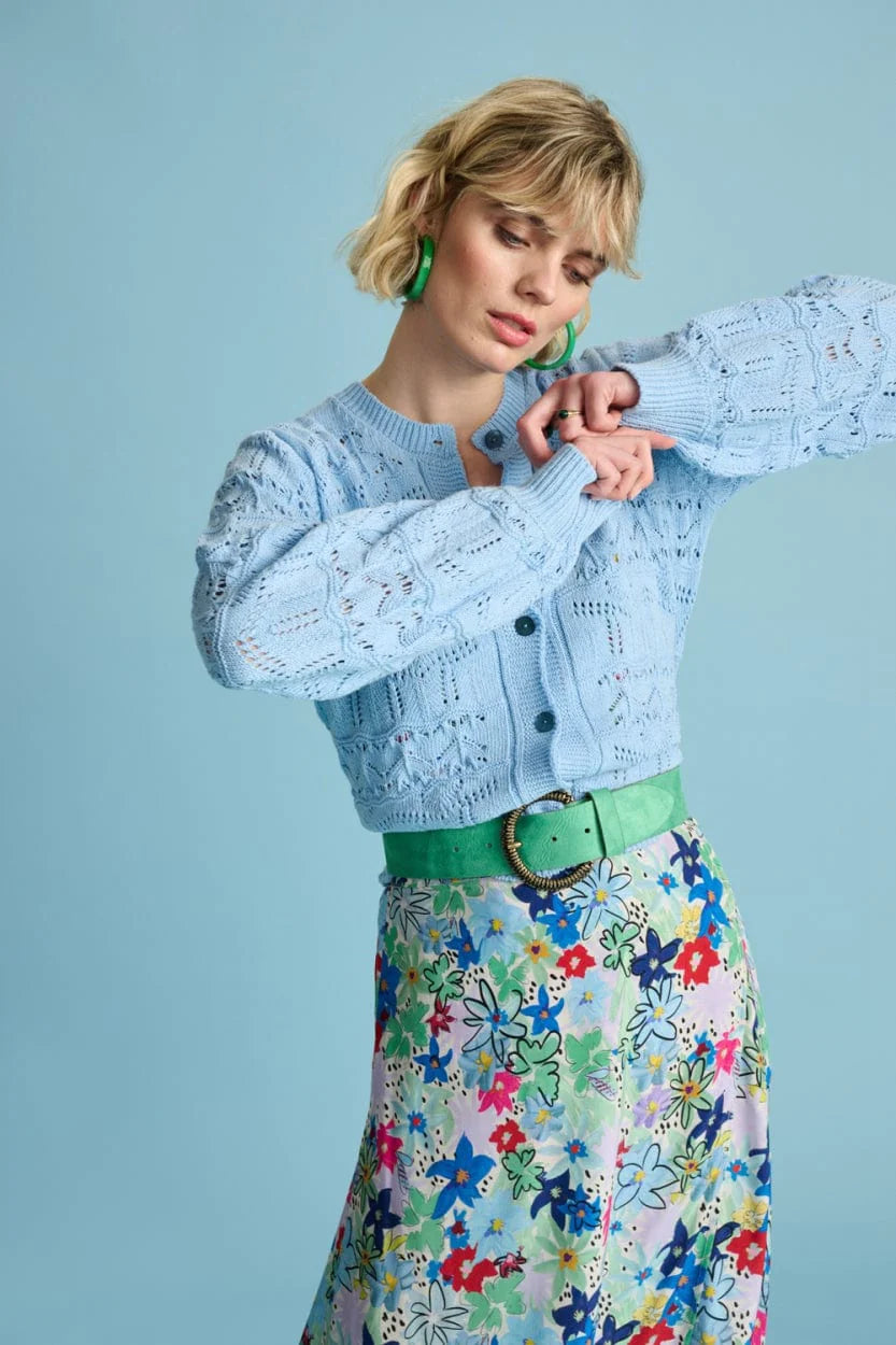 Ajour Cloudy Blue Cardigan