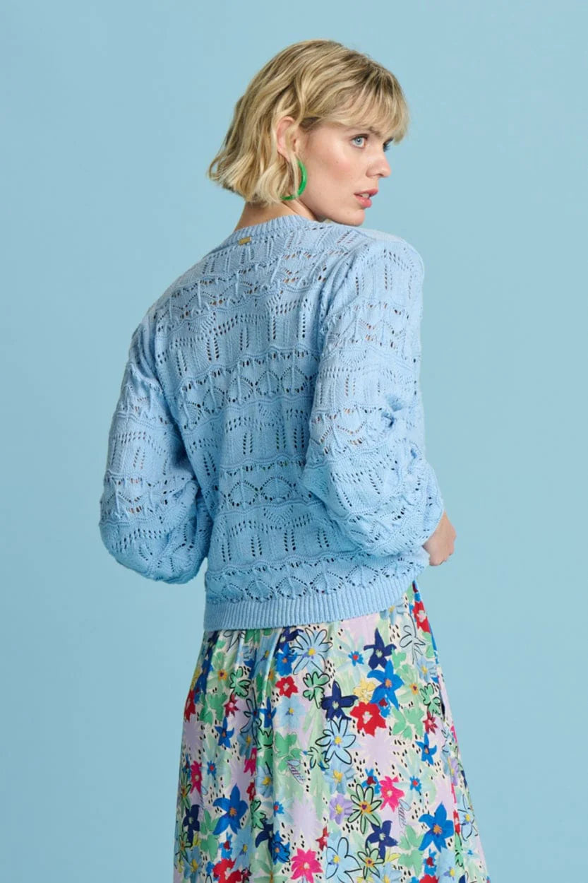 Ajour Cloudy Blue Cardigan