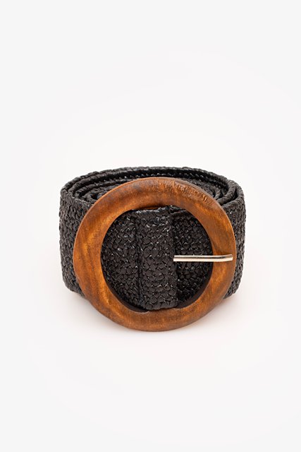 Rattan Stretch Belt | Black