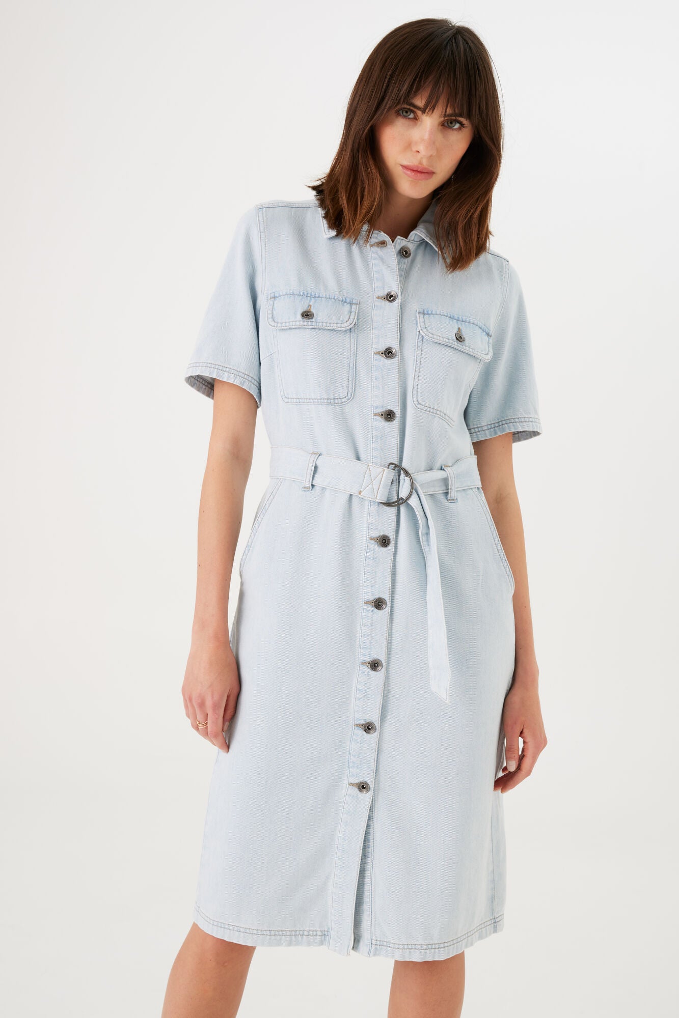 Ladies Midi Shirt Dress