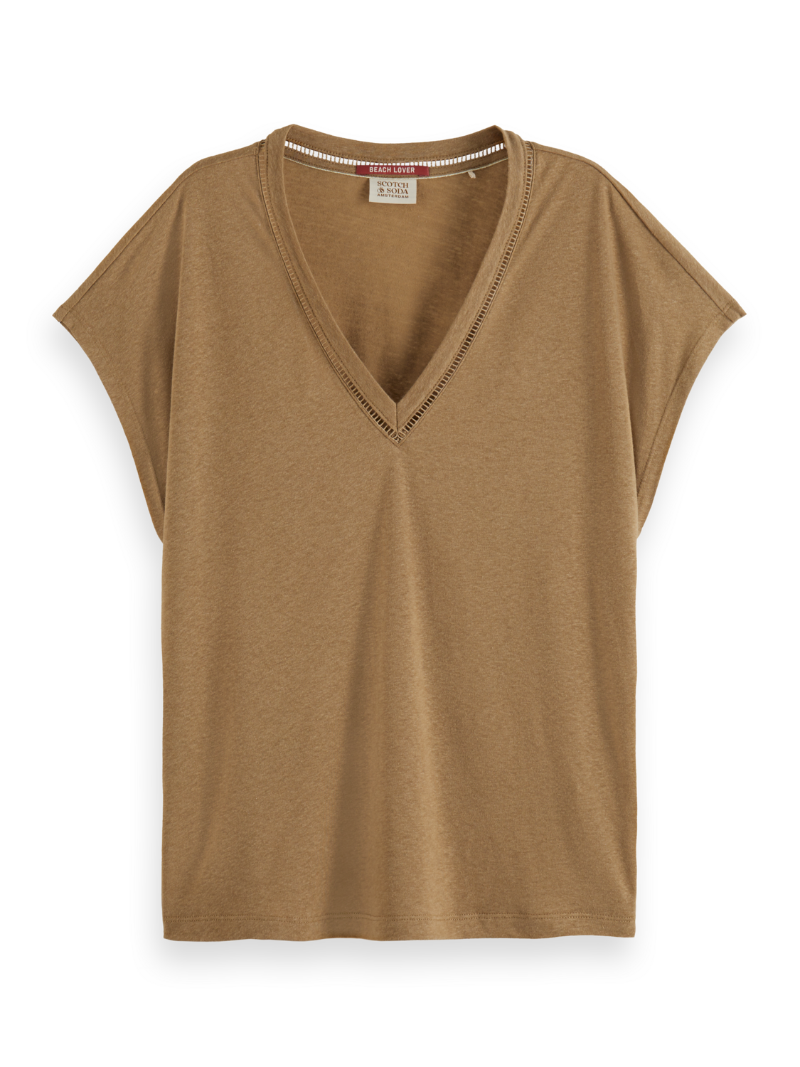 V-Neck Ladder Detail T-Shirt