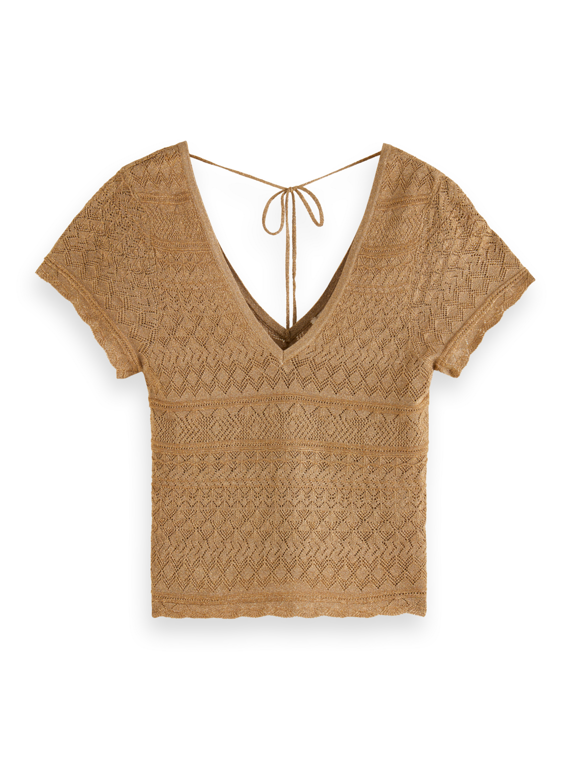 Metallic Pointelle Pullover