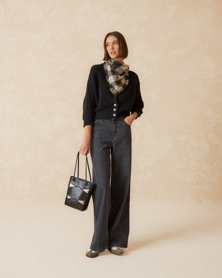 Leather Bag with Cut Outs