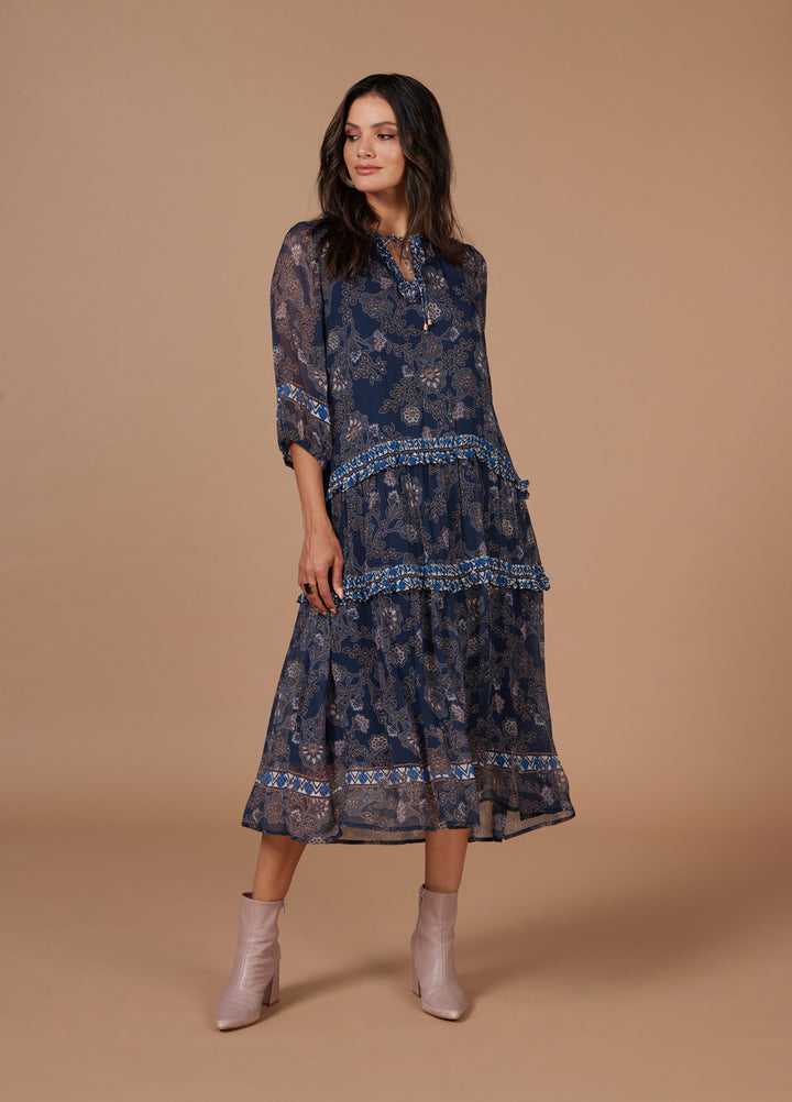 Wood Craft Midi Dress