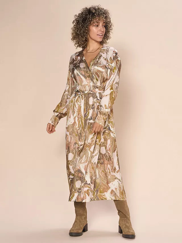 Markella Marble Wrap Dress