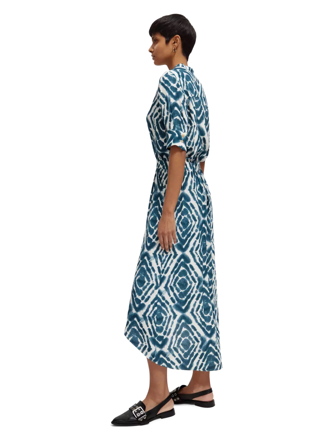 Short-Sleeved Midi Dress