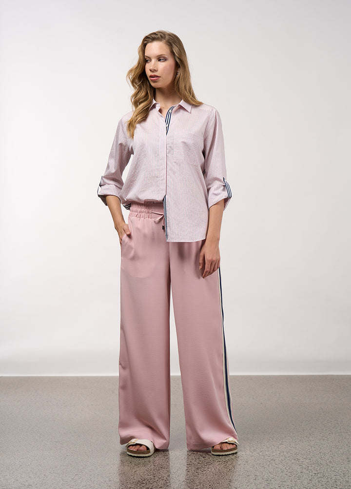 Mixed Media Stripe Shirt