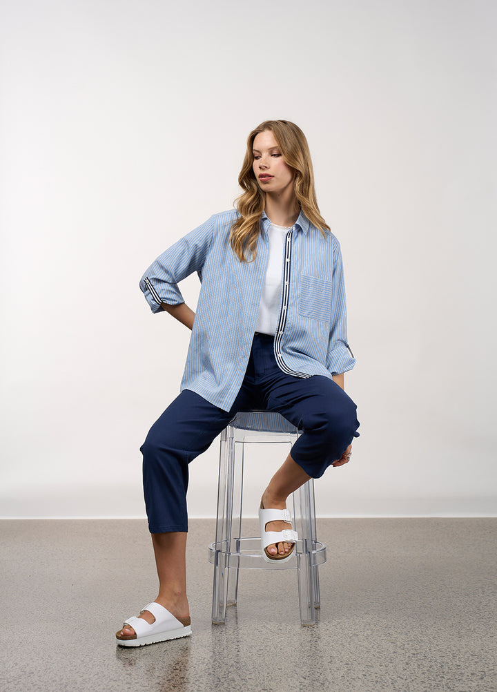 Mixed Media Stripe Shirt