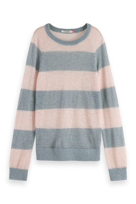 Block Stripe Raglan Pullover