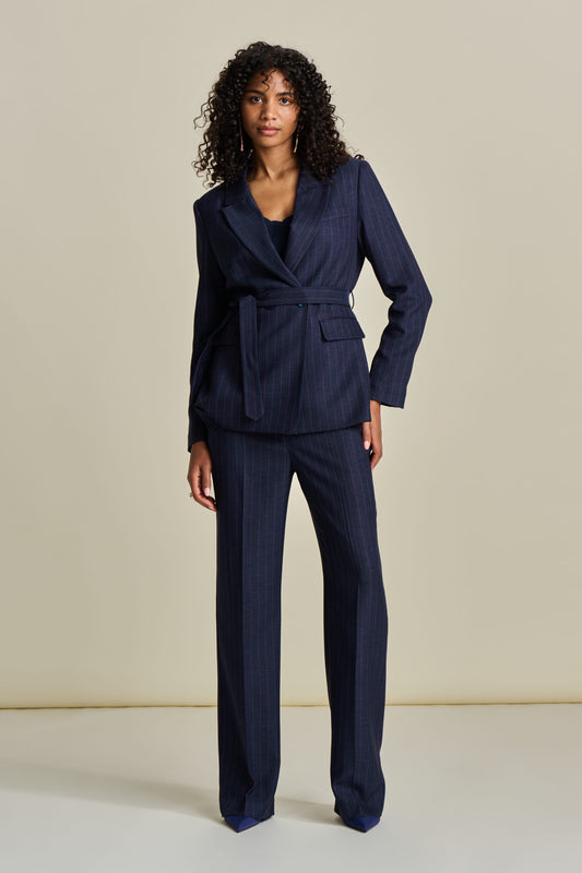 Striped Midnight Blue Blazer