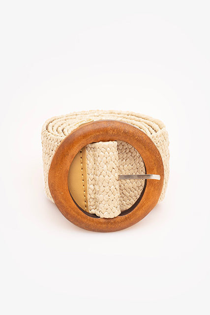 Rattan Stretch Belt | Straw