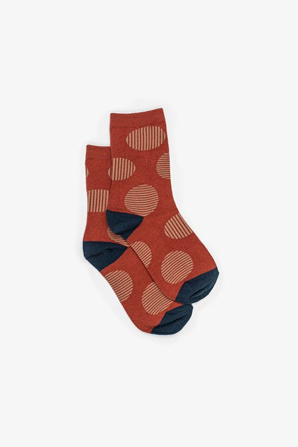 Striped Spot Sock | Rust