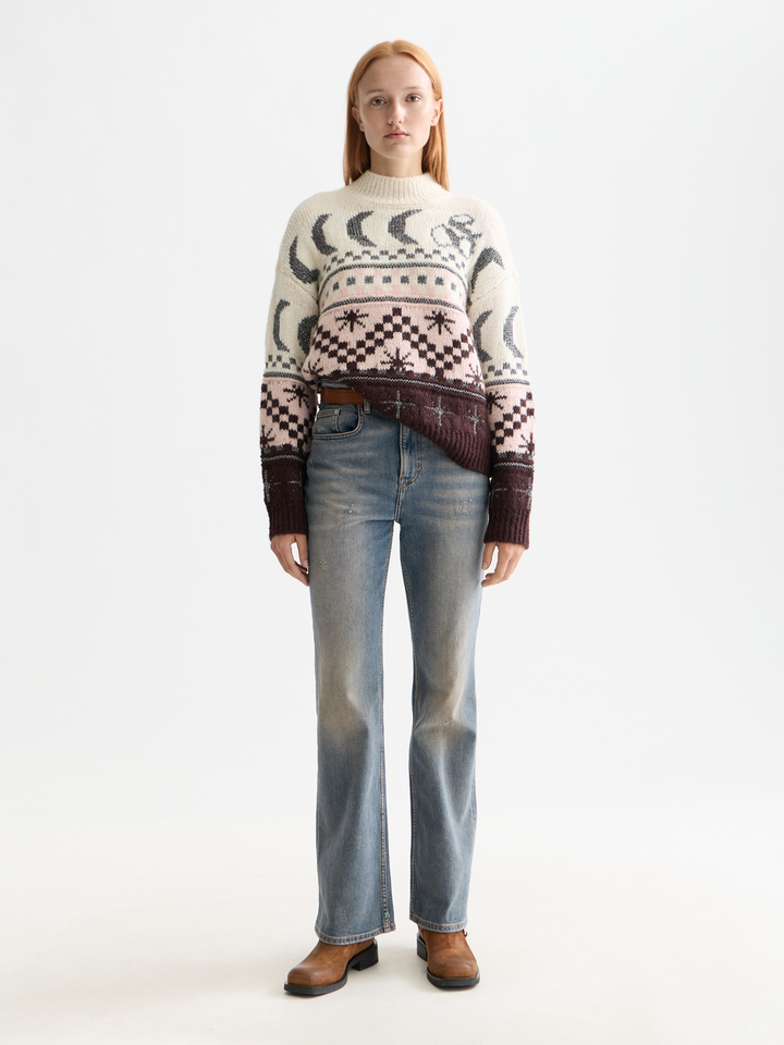 Metallic Fair Isle Pullover