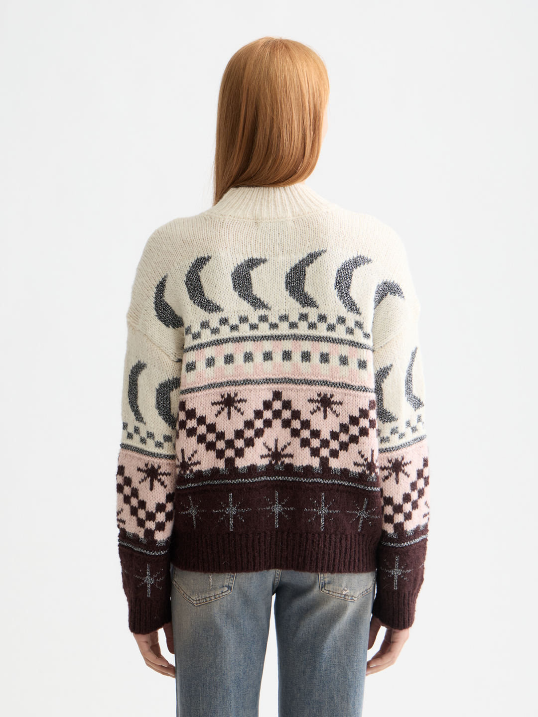 Metallic Fair Isle Pullover