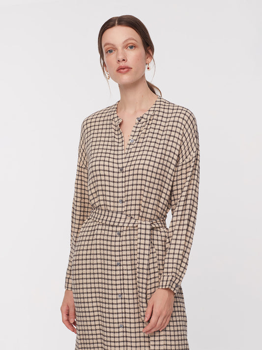 Checked Midi Dress