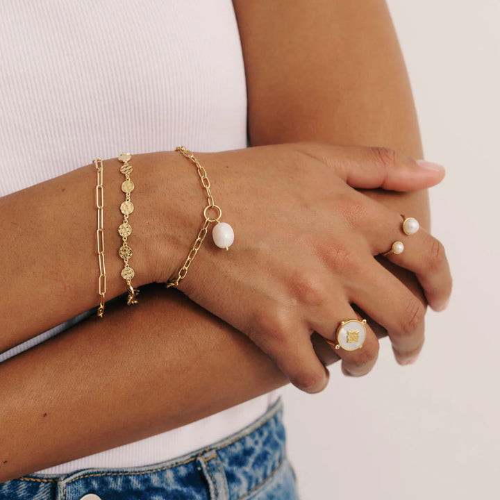 Aphrodite Goddess Pearl Drop Bracelet