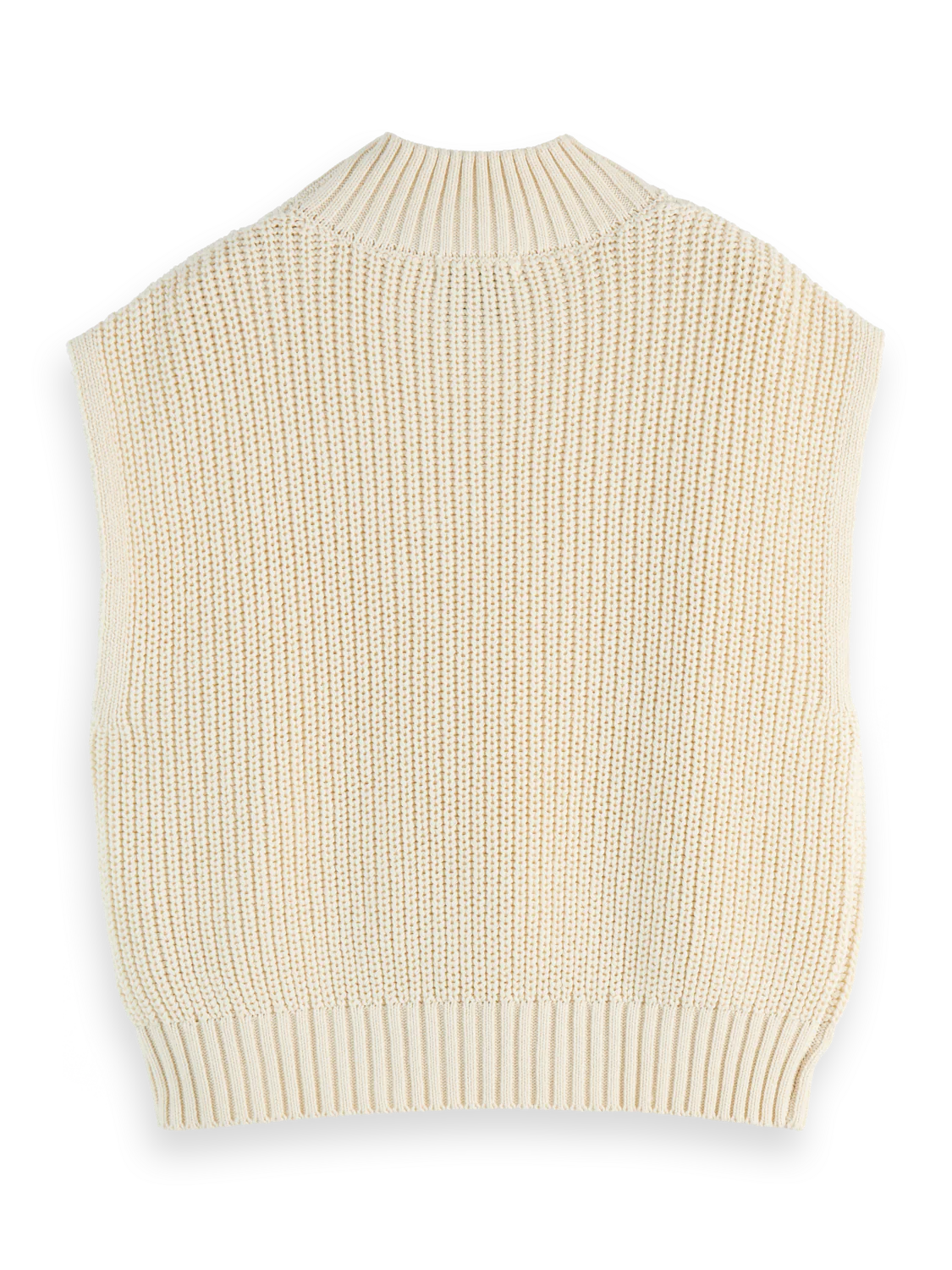 Cable Stitch Funnel Neck Vest