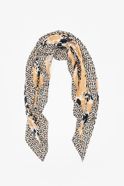 Pleated Scarf | Caramel Safari